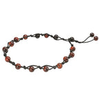 Amazing Gemstone Crystal Anklet Ankle Bracelets for Women - Waterproof Beaded Healing Crystal Anklets, Plus Size Chakra Gemstone Bead Anklet - color: Red Tiger Eye, style: Hand Knotted