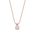 Mariell Cubic Zirconia Crystal Pendant Necklace for Women, 2 Carat 8mm CZ, for Brides, Wedding, Mother's Day Jewelry Gift - color: Rose Gold