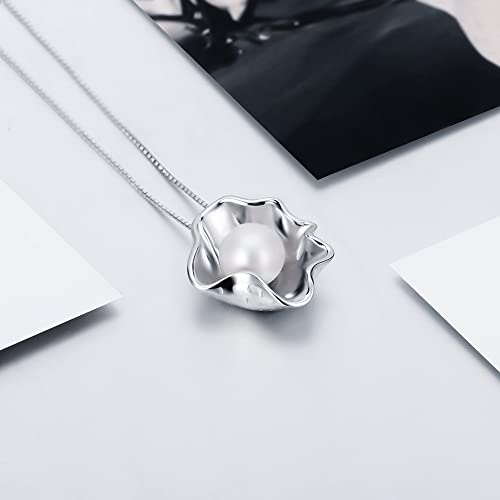 Sterling Silver Seashell Bail Pin Pendant Fitting for Pearl Jewelry, Design Pendant Mount for Women DIY Jewelry Making