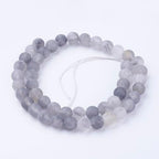 45Pcs Natural Cloudy Quartz Beads 8mm Round Natural Gemstone Beads Frosted Spacer Loose Bead for DIY Craft Bracelet Necklace Earrings Jewelry Making Supplies - color: Natural Cloudy Quartz-Frosted