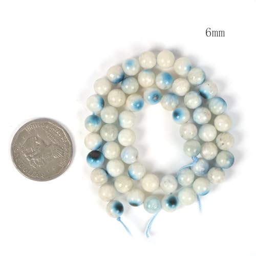 Natural Blue Ice Nakaurite 6mm Gemstone Round Loose Beads Strand for DIY Bracelet Necklace Jewelry Making Bead - color: Blue Ice Nakaurite, size: 6mm