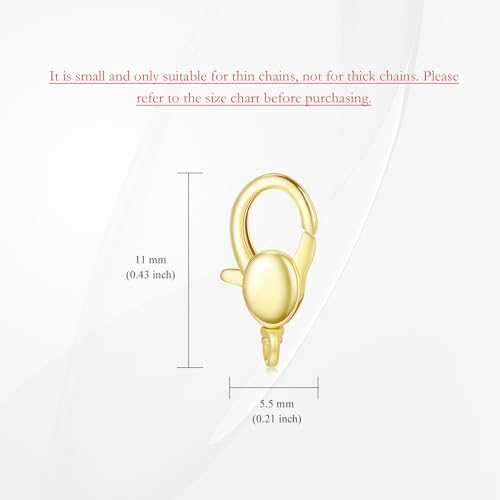 14K Gold Jewelry Clasp Necklace Extender Clasp Bracelet Extension Connector for DIY Necklace Bracelet Anklet Jewelry Making (Style 10) - size: Style 10-Yellow