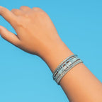 FANCY SHINY Mothers Day Gifts Boho Leather Wrap Bracelet Stackable Infinity Chunky Cuff Bracelets Western Hippie Outfits Jewelry Valentine Gifts for Women - color: Silver