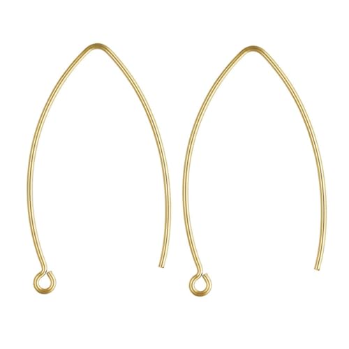 4pcs Adabele Real 1/20 14K Gold Filled V Shape Marquise Earring Hooks 32mm Long Dangle Ear Wire (0.8mm/20 Gauge) for DIY Earrings Jewelry Making JK1-M8 - color: 14K Gold Filled, size: 0.8mm wire (20 gauge) - 4pcs