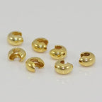 100pcs Crimp Bead Knot Covers 3mm (0.12 Inch) Small End Caps 18K Yellow Gold Plated Copper Brass for DIY Craft Jewelry Making CF8-3 - color: Gold, size: 3mm (0.12 inch) - 100pcs