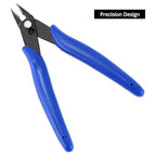 QWORK Small Wire Cutters,10 Pack 170 Micro Flush Cutter – 5 Inch Diagonal Cutting Pliers for Electronics, Models, Jewelry Making