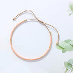 KELITCH Adjustable turquoise bead bracelet single color knitting friendship bracelet fashion jewelry daily wear gift (28 color selection) - color: Pink 04G
