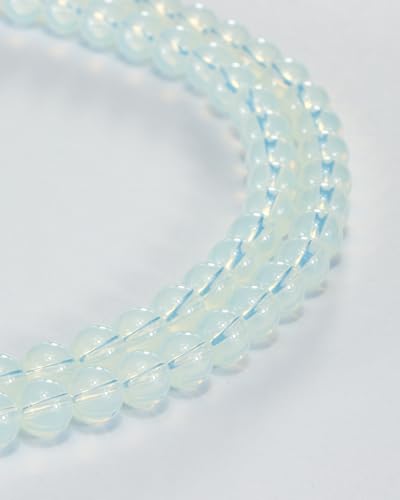 8mm Glass Beads 46PCS Glass Beads for Jewelry Making Charm Round Loose Bead for Bracelet Making Kit (White Agent Glass) - color: White Agent Glass