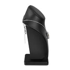 MOOCA 2 Pcs Deluxe Faux Leather Medium Necklace Chain Jewelry Display Holder, Jewelry Stand, Necklaces Display Mannequin Bust Stand, Black Faux Leather - color: 3) Black Faux Leather, 2 pieces