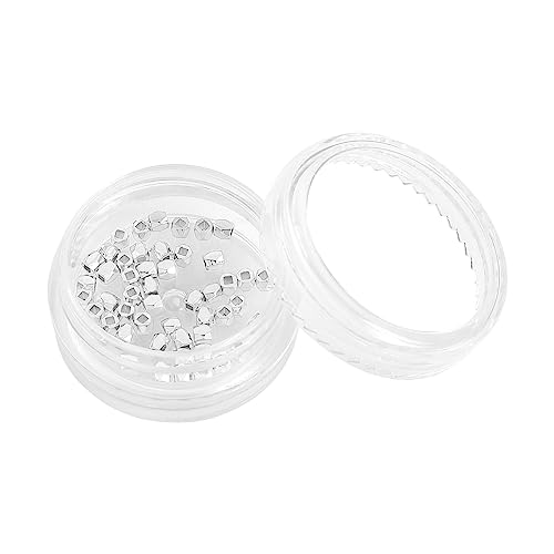 BEADIA Silver Plated Faceted Spacer Beads 2x2mm 50pcs for Jewelry Making Findings Non Tarnish - color: Silver, size: 2x2mm Faceted
