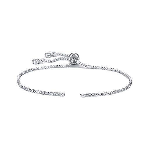 DanLingJewelry 10pcs Adjustable Slider Bracelet Slider Extender Chains with Rhinestones Charms Ends for Jewelry Making DIY 8 Inches(220mm) P - color: StyleⅢ-10 pcs-Platinum