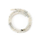 5x12mm Natural White Labradorite Stone Bamboo Shape Gem Healing Energy Loose Spacer Beads for DIY Necklace Bracelet Earring - color: White Labradorite