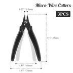 Bivethoi 3pcs Micro Wire Cutters Flush Cut Snips, Small Diagonal Cutters 3D Printer Filament Pliers Tool, Mini Tiny Nippers Zip Tie Cutters for Jewelry Making Model (5 Inch, Black) - color: Black