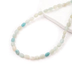 6×8mm Natural Amazonite Gemstone Loose Beads Flat Oval Healing Crystal Loose Stone Beads for Jewelry Necklace Bracelet Earring Craft - color: Amazonite