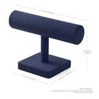 Oirlv Microfiber T-bar Bracelet Watch Organizer Display Stand Professional Jewelry Bracelet Display for Selling (Blue,Microfiber) - color: Blue