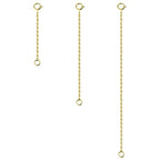 3 Pcs 925 Sterling Silver Necklace Extenders for Women Durable Strong Removable Necklace Bracelet Anklet Extension Jewelry Making Chains - color: 2 4 6 Inch, Gold