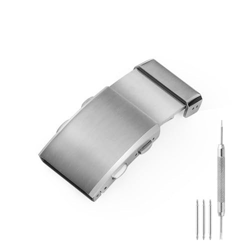 TACTICAL FROG Watch Clasps Stainless Steel Watchband Milled Clasp Folding Deployment Clasp Replacement for Watch Strap 18mm/20mm/22mm - color: Sliver / 18mm