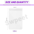 Swpeet 50Pcs 4"×6" Thick Clear PVC Jewelry Bags, Self Adhesive Portable Travel Jewelry Organizer, Plastic Jewelry Storage Bags, Transparent zipper bags, Anti Tarnish Lock Pouch for Rings Earrings - style: 10×15CM