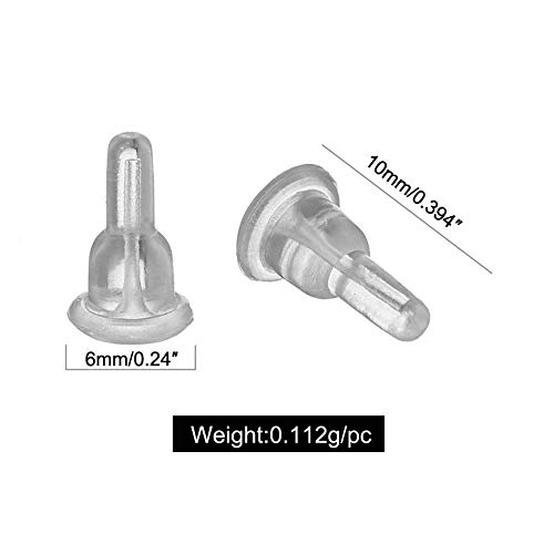 Clear Silicone Earring Backs - 150 Pcs / 75 Pairs Hypoallergenic Secure Push-Back Earring Stoppers for Stud Earrings, 10x6mm Full-Cover Studs Dust-Proof… - color: Silicon Full Style