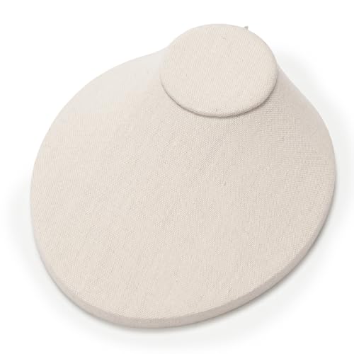 Oirlv Necklace Holder Bust Velvet Jewelry Display Necklace Display for Vendors Display Pendant Display Stand White - color: White Linen