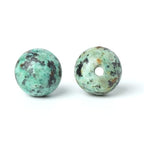 100Pcs Natural Stone 10mm African Turquoise Round Loose Gemstone Energy Healing Beads Hole Size 1mm DIY Smooth Beads for Bracelet Necklace Earrings Jewelry Making - color: African Turquoise, size: 10mm