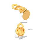 BEADIA 18K Gold Plated Earring Clips 10x17mm 20pcs with Beads for Jewelry Making Findings - size: Clips 5# 10x17mm