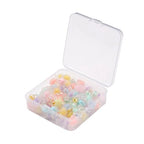 100Pcs Cute Frosted Acrylic Beads Transparent Candy Flower Star Rabbit Loose Spacer Beads for Jewelry Making DIY Bracelets Necklaces Earrings Craft Gift - color: 6 Shapes-100 pcs