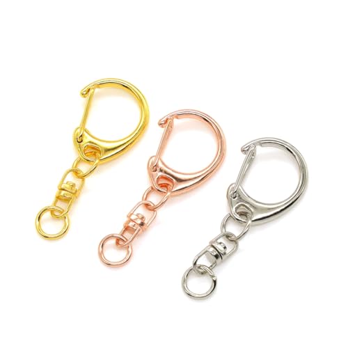 30 Pcs 3 Colors Lobster Claw Clasps Swivel Keychain Clip Keychain Clasp, Lobster Clasp Key for Key Rings Crafting