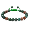 Amazing Gemstone Bloodstone Bracelet for Women Men's Gifts - Protection Healing Crystal Bracelet - 8mm Gemstone Beaded Adjustable Bracelet Pulseras Para Hombres Mujer Stocking Stuffers - color: Bloodstone