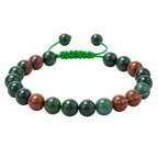 Amazing Gemstone Bloodstone Bracelet for Women Men's Gifts - Protection Healing Crystal Bracelet - 8mm Gemstone Beaded Adjustable Bracelet Pulseras Para Hombres Mujer Stocking Stuffers - color: Bloodstone