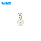 PATIKIL Pearl Charm, 100pcs Pearl Beads Faux Pearl Pendant Charm DIY for Jewelry Making Bracelets Earrings Necklace Crafts - color: Golden Beige, size: 6mm