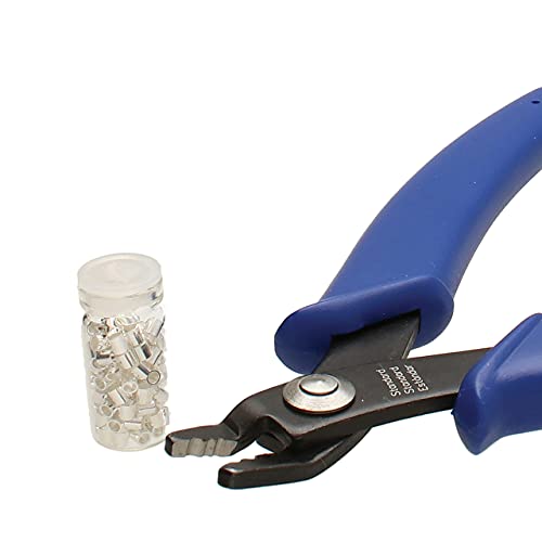 The Beadsmith Crimping Set – Crimping Pliers, 5 Inches Long (127mm) – And 100 Pieces 2x2mm Crimp Tubes – Create Smooth, Rounded Crimps Every Time, No Sharp Edges – Tool for Jewelry Making - style: Crimping Plier w/ 100 Crimp Tubes