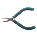 The Beadsmith Simply Modern Flat Nose Pliers, 4.5 inches (114mm) with polished steel head, PVC grip handles and double-leaf springs, tool for jewelry making - size: Flat Nose