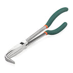 SPEEDWOX Long Reach Bent Nose Pliers 10 Inches 90 Degree Intermeshed Teeth Precision Fine Pliers for Hard to Reach Narrow Spaces High Leverage Reduce Efforts Non-slip Handle - style: 90°Bent Nose Pliers