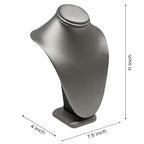 Novel Box Silver Leatherette Stand Jewelry Necklace Display 7.5x4x11 Inches - Freestanding Travel Necklace Holder Stand - Necklace Mannequin Organizer Stands - Necklace Displays Large - color: Silver Leatherette, size: Large
