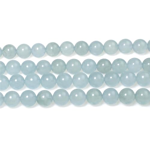 MJDCB Stone Beads 6mm 60pcs Round Grey Blue Jade Loose Gemstone Bead Charms for Jewelry Making Bracelet Necklace Earring Pendant - color: Grey Blue Jade, size: 6mm