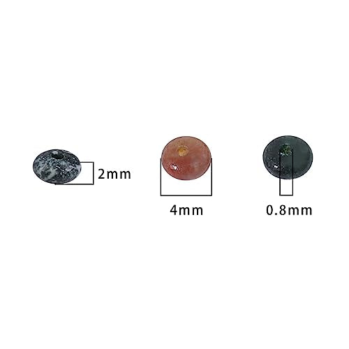BEADIA Natural Indian Agate Disk Stone Beads 4x2mm 160pcs Rondelle Loose Semi Gemstone Beads for Jewelry Making Design - color: Indian Agate