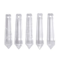 50mm Natural White Clear Quartz Hexagonal Wand Jewelry Making Crystal Pointed Chakra Reiki Healing Beads 2mm Hole Drilled(Pack of 5) - color: White Clear Quartz