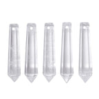 50mm Natural White Clear Quartz Hexagonal Wand Jewelry Making Crystal Pointed Chakra Reiki Healing Beads 2mm Hole Drilled(Pack of 5) - color: White Clear Quartz
