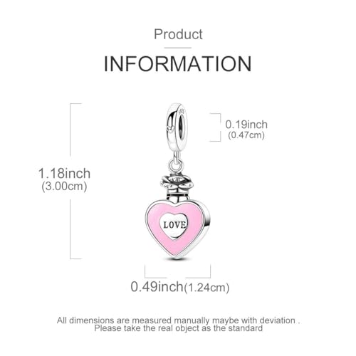LAZA Charms for Bracelets 925 Sterling Silver Butterfly Summer Travel Ocean Lucky Charm Beads Pendant Jewelry for Women Mom - color: Love Heart
