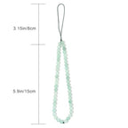 Semi-Precious Gem Stones Beaded Phone Charm Cell Phone Lanyard Wrist Strap Handmade Natural Gemstone Phone Chain string - color: Burma jade