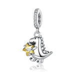 S925 Bead Dangle Charms for Bracelets Necklaces, Compatible with Pandora, Jewelry Making - style: Dinosaur Charm