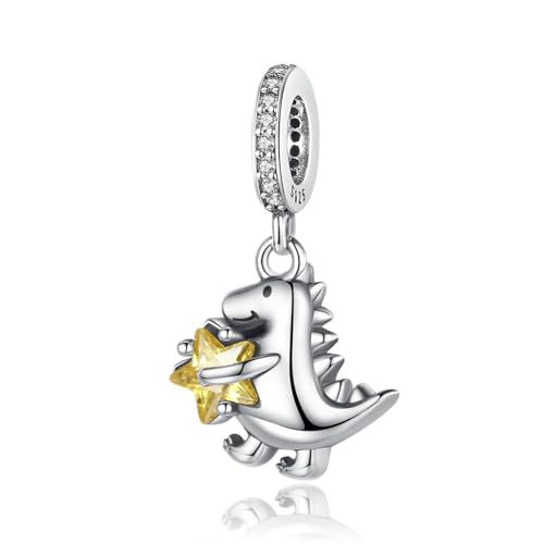 S925 Bead Dangle Charms for Bracelets Necklaces, Compatible with Pandora, Jewelry Making - style: Dinosaur Charm