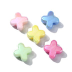 Ipotkitt 20 Pcs UV Plated Letter X Shaped Acrylic Beads Iridescent Cross Spacer Beads Random Color Beaded Ornaments for DIY Jewelry Making Necklace Bracelet Earrings - color: 20pcs-Cross Beads-15x15x8mm