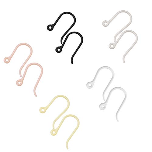 AKOAK 50pc 0.65mm Non-Allergenic Plastic Ear Wire Hooks Earring Findings fit DIY Jewelry (Transparent) - color: Transparent