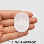 Selenite Worry Stone – Genuine Polished Palm & Thumb Stone for Clarity, Energy Cleansing & Crown Chakra – Travel Gift Crystal - color: Selenite