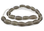 The Bead Chest Groundhog Grey Faceted Cylinder Java Recycled Glass Beads (20x12mm) - color: Groundhog Grey