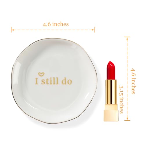 HOME SMILE I Still Do Ring Dish Annniversary Gifts for Women or Wife, Jewelry Dish Holder for Anniversary,Elegant Trinket Tray,Ceramic - style: I Still Do
