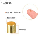 uxcell 1000Pcs Crimp Tube Beads, 2x2mm Brass Tube Crimp End Spacer Beads Tiny Stoppers for Making DIY, Gold Tone - color: Gold Tone, size: 2x2mm