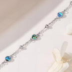 HPQQ Anklet Bracelet for Women 925 Sterling Silver Natural Stone Chain Bead Ankle Bracelet Beach Summer Fine Jewelry Mothers Day Birthday Gifts for Women Mom Wife - color: Bracelet-7"-9"-Abalone